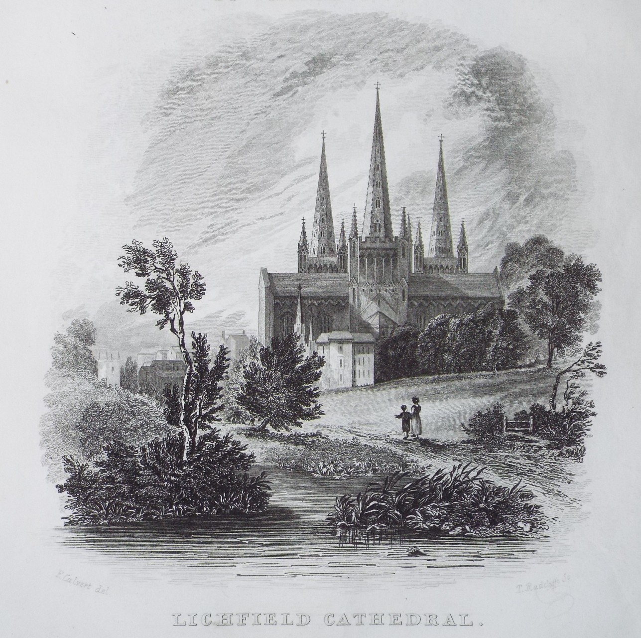 Print - Lichfield Cathedral. - Radclyffe
