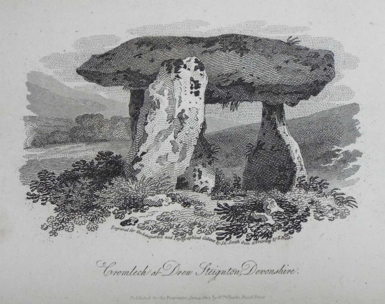 Print - Cromlech at Drew Steignton, Devonshire. - Smith