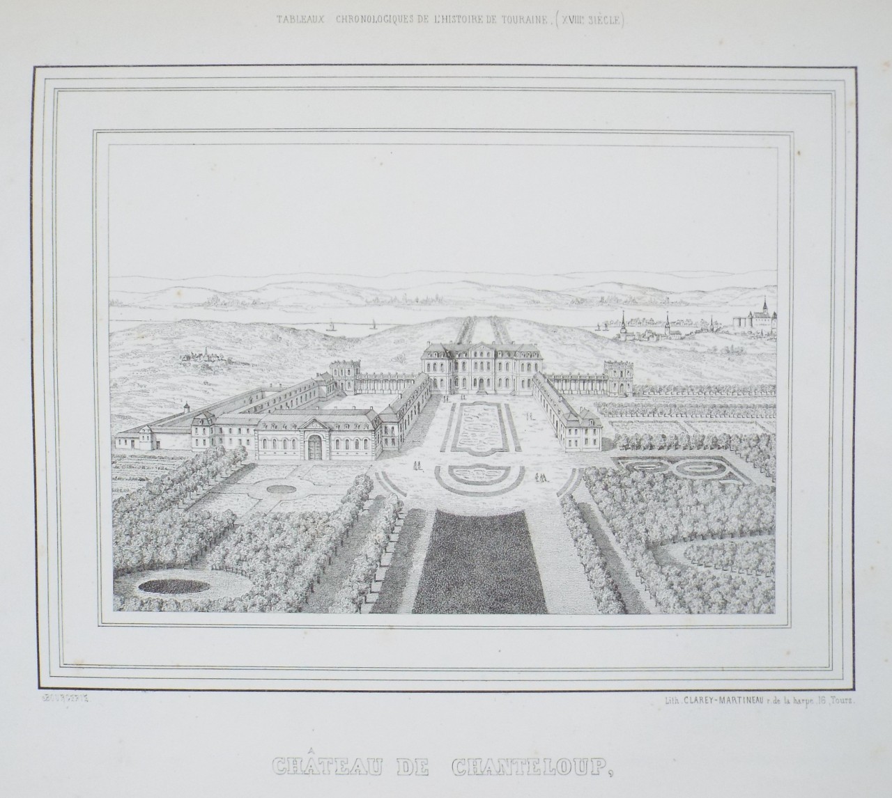 Lithograph - Chateau de Chanteloup