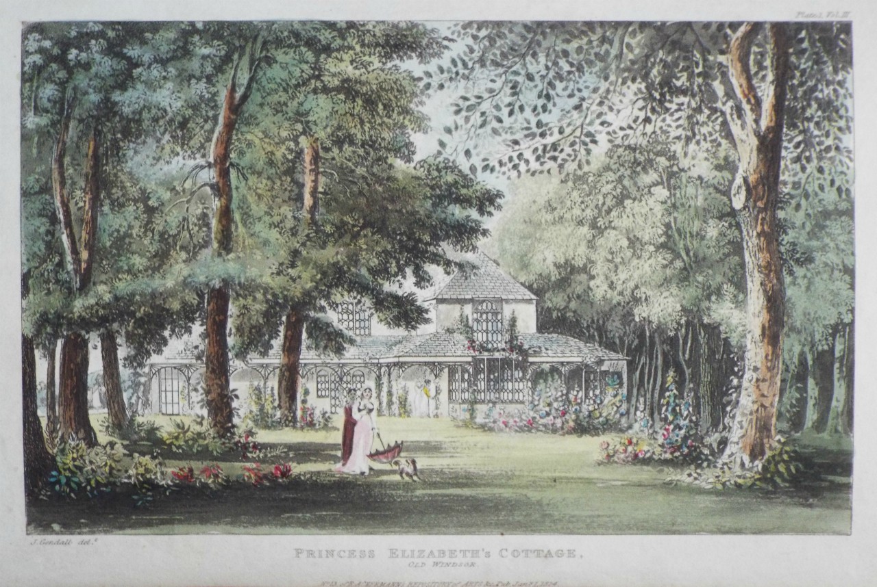 Aquatint - Princess Elizabeth's Cottage, Old Windsor.