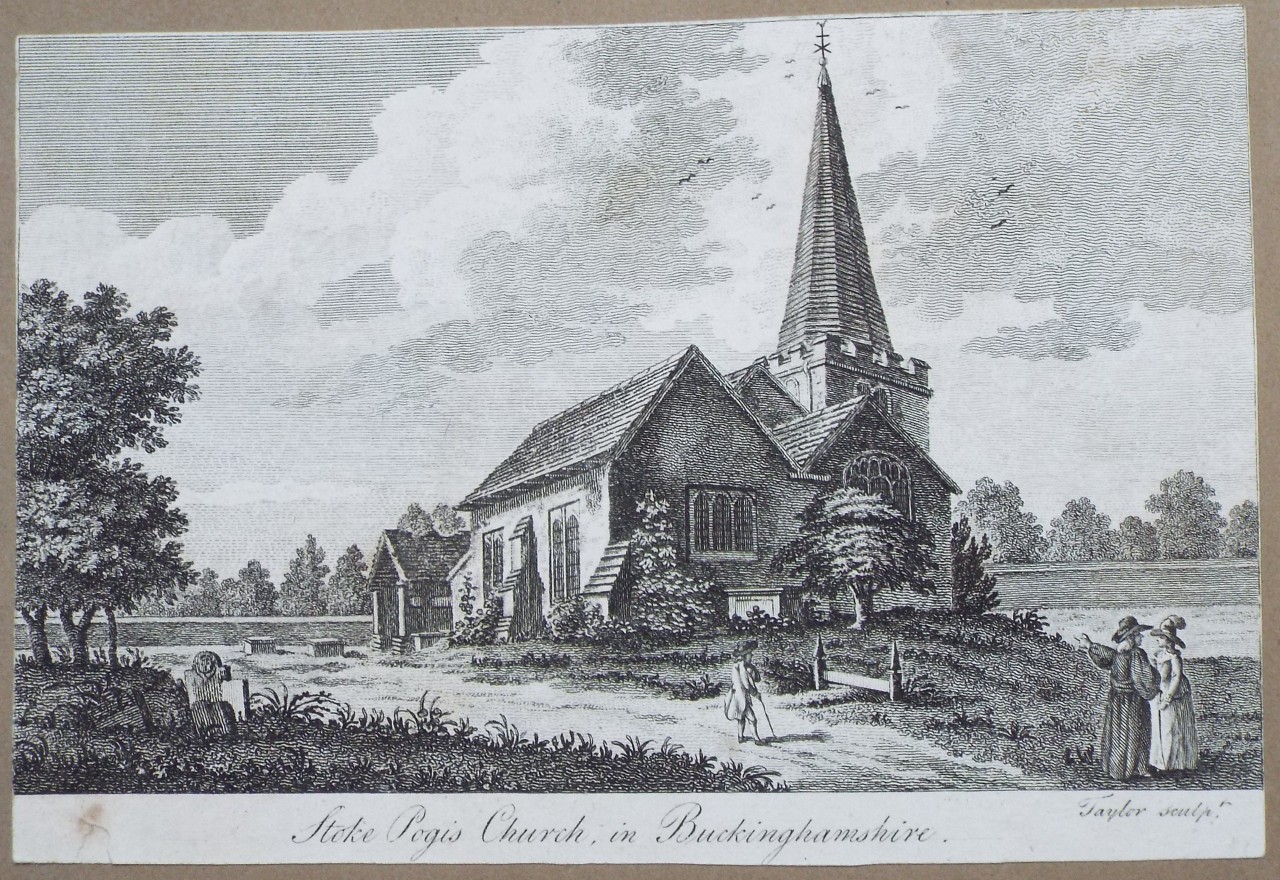 Print - Stoke Pogis Church, in Buckinghamshire. - 