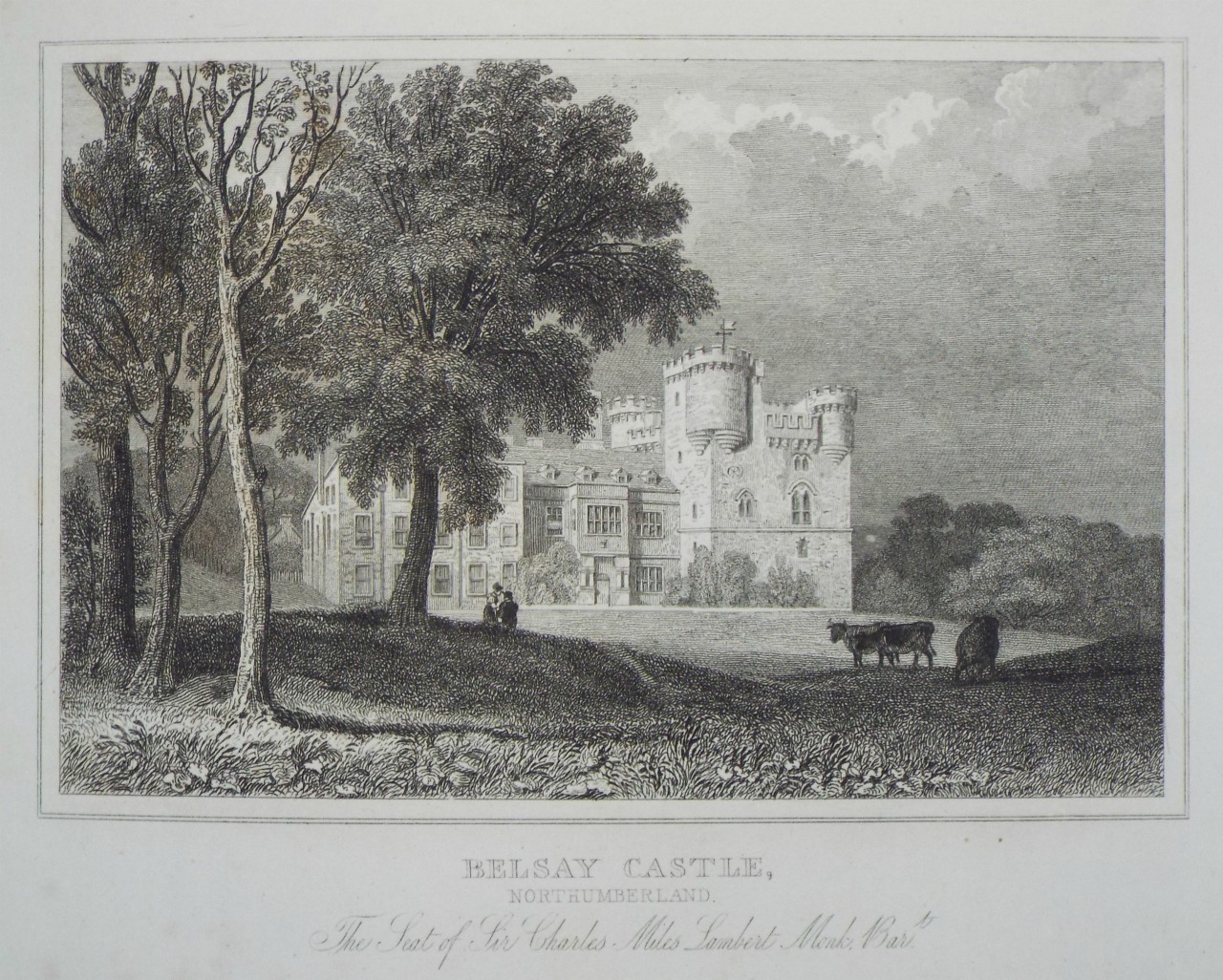 Print - Belsay Castle, Northumberland. The Seat of Sir Charles Miles Lambert Monk, Bart. - 
