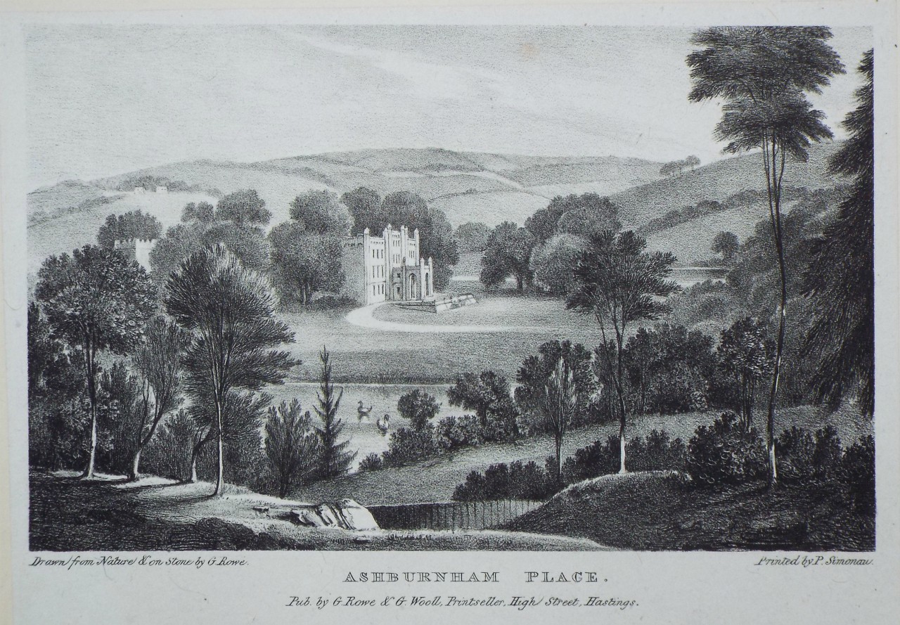 Lithograph - Ashburnham Place. - Rowe