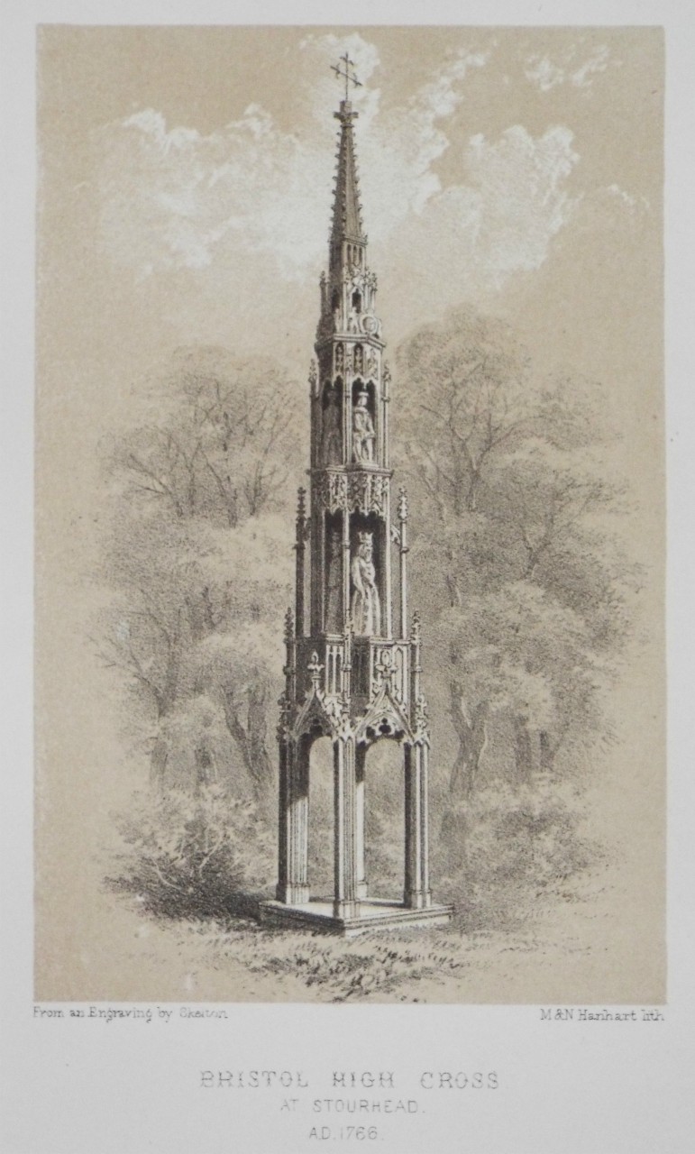Lithograph - Bristol High Cross at Stourhead. A.D. 1766. - Hanhart