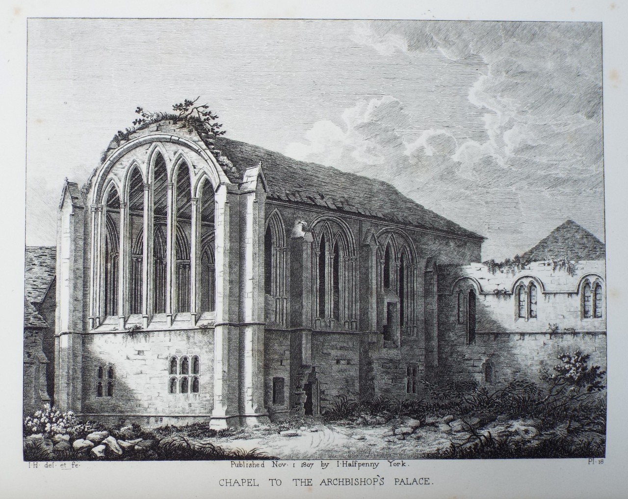 Etching - Chapel to the Archbishop's Palace. - Halfpenny