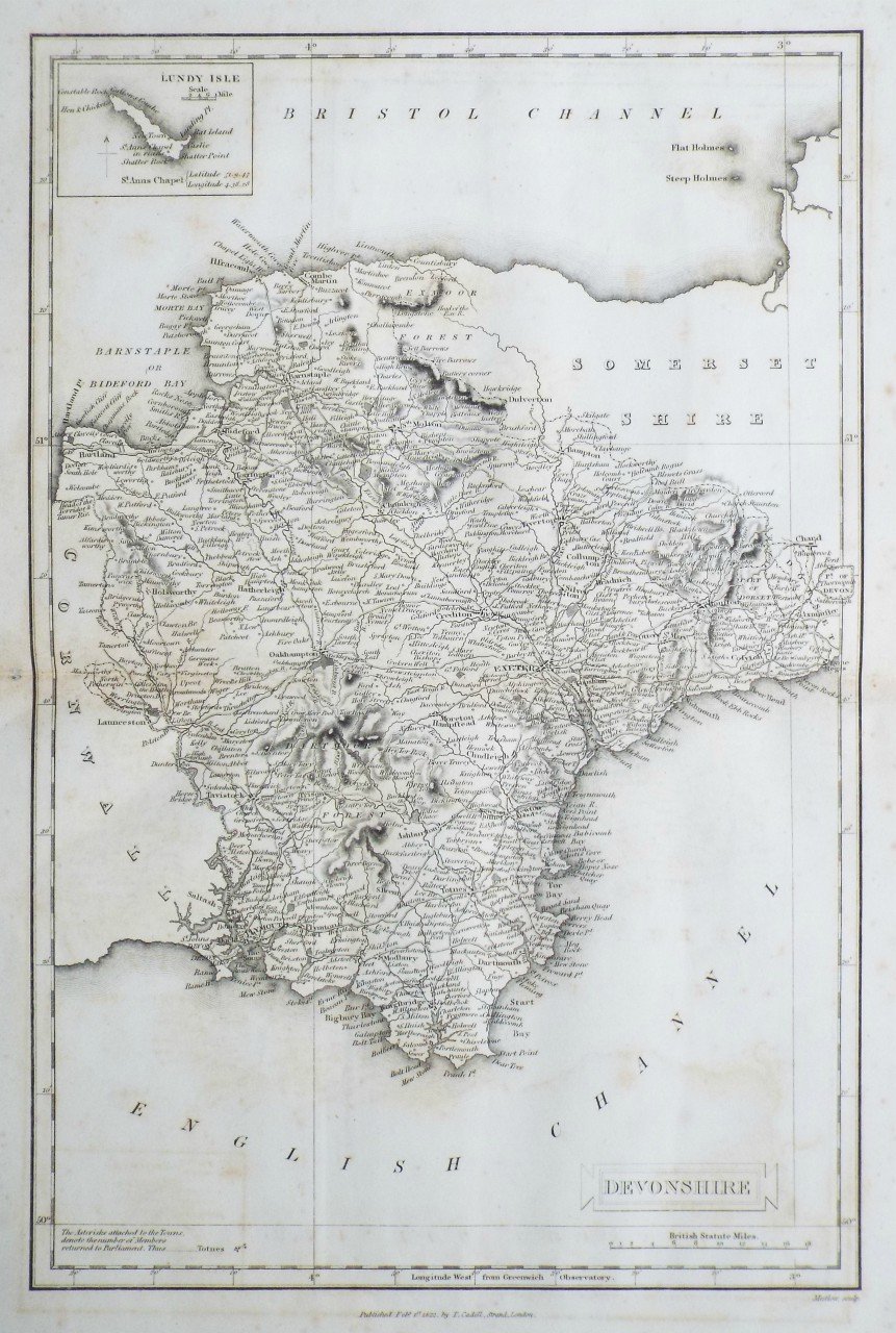 Map of Devon - Lysons