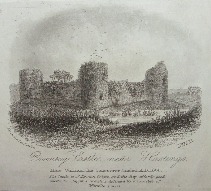 Steel Vignette - Pevensey Castle near Hastings. - Kershaw