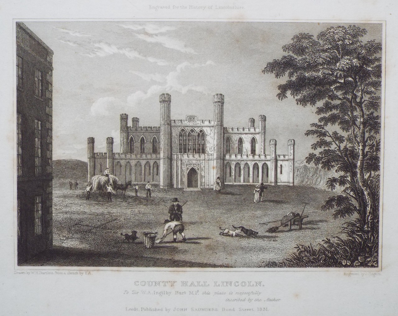 Print - County Hall, Lincoln. - Rogers