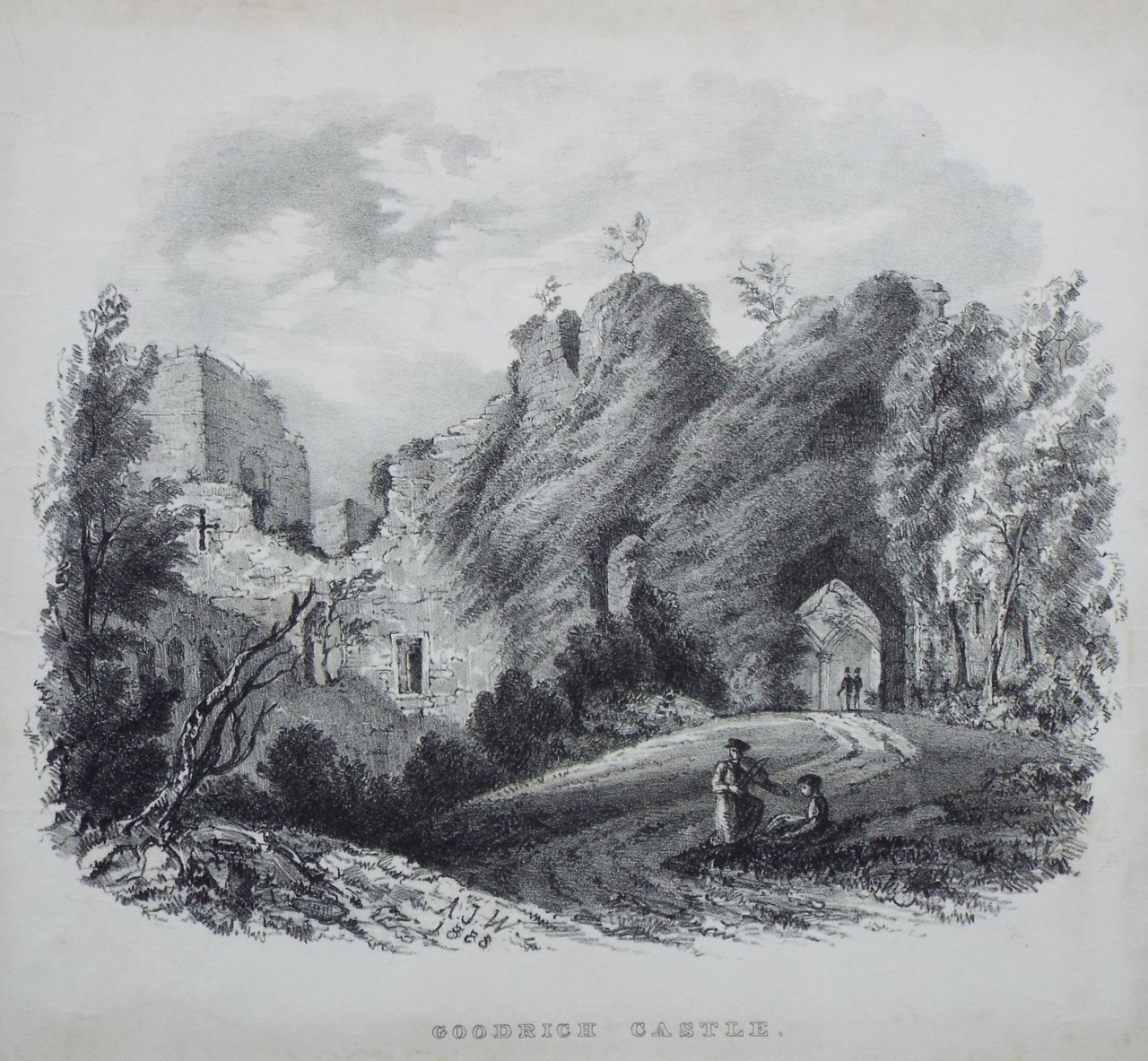 Lithograph - Goodrich Castle