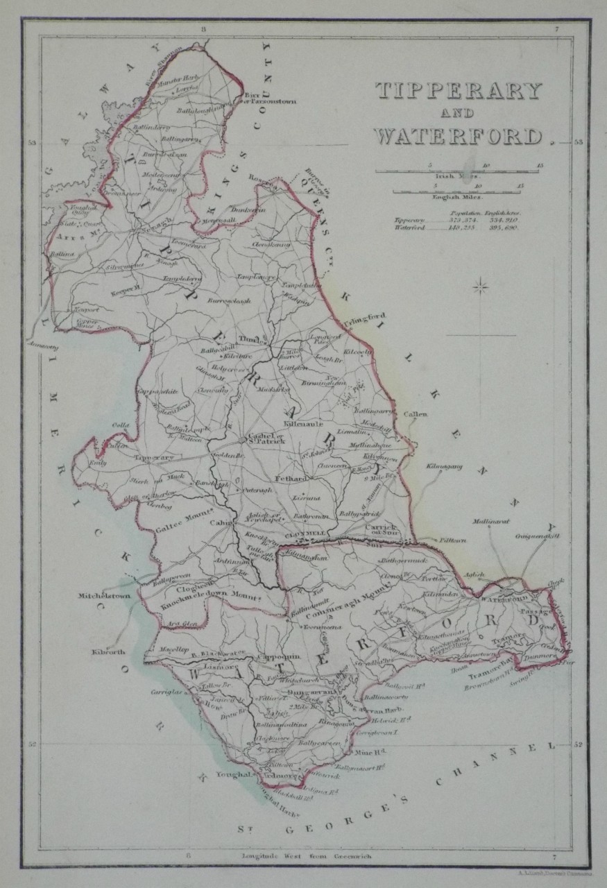 Map of Tipperary and Waterford