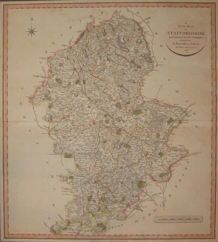 Map of Staffordshire - Cary