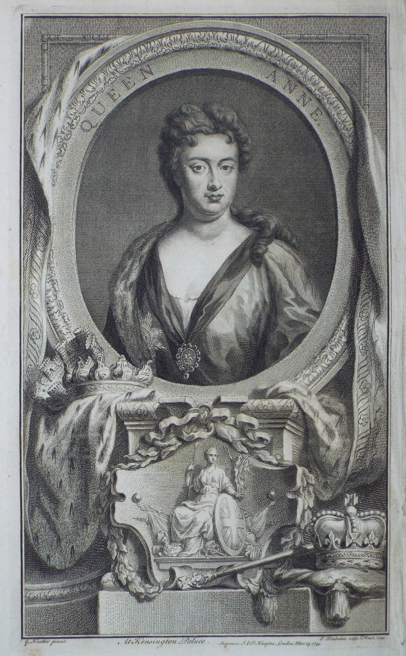 Print - Queen Anne. - Houbraken