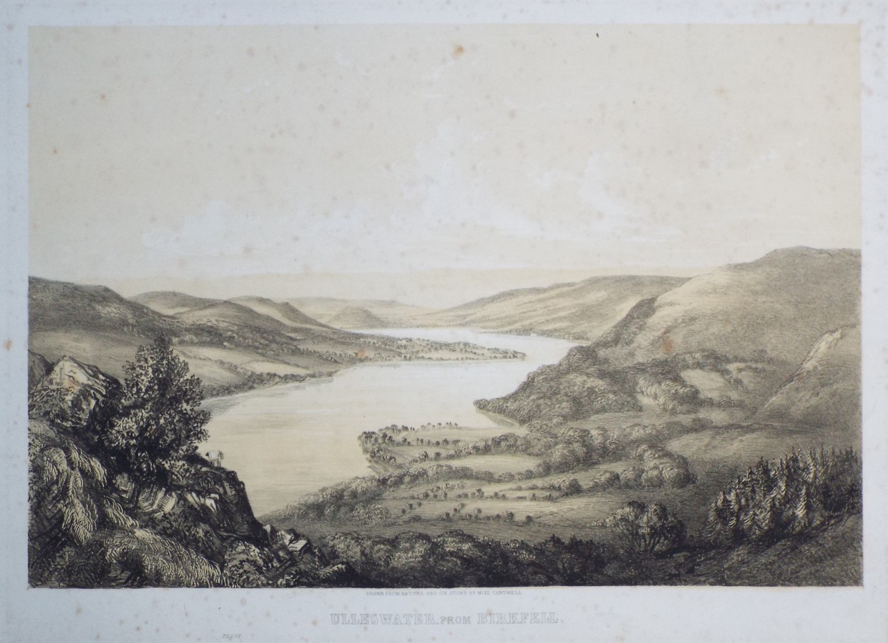 Lithograph - Ullswater, from Birkfell. - 