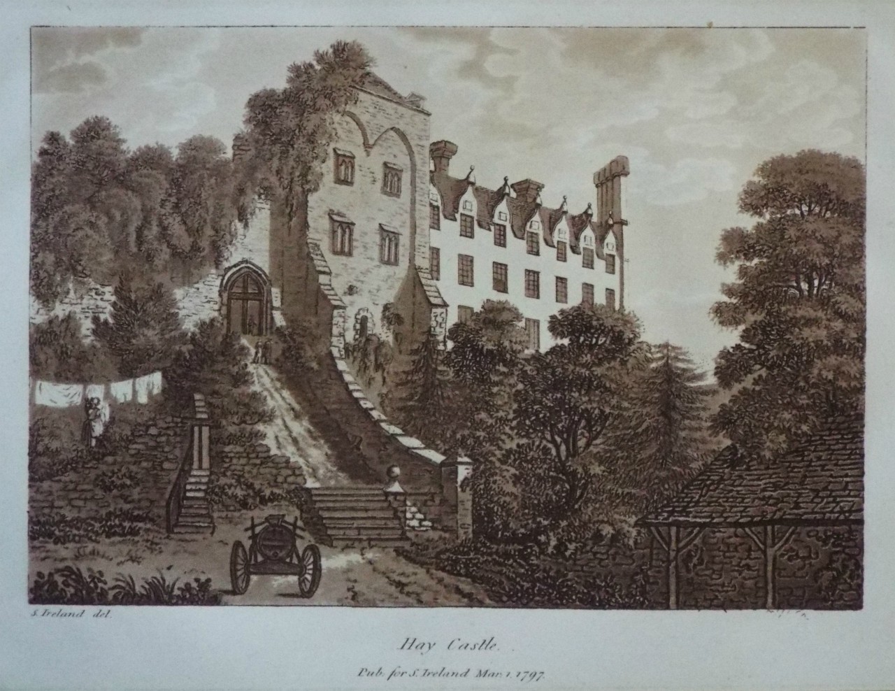 Aquatint - Hay Castle. - Ireland