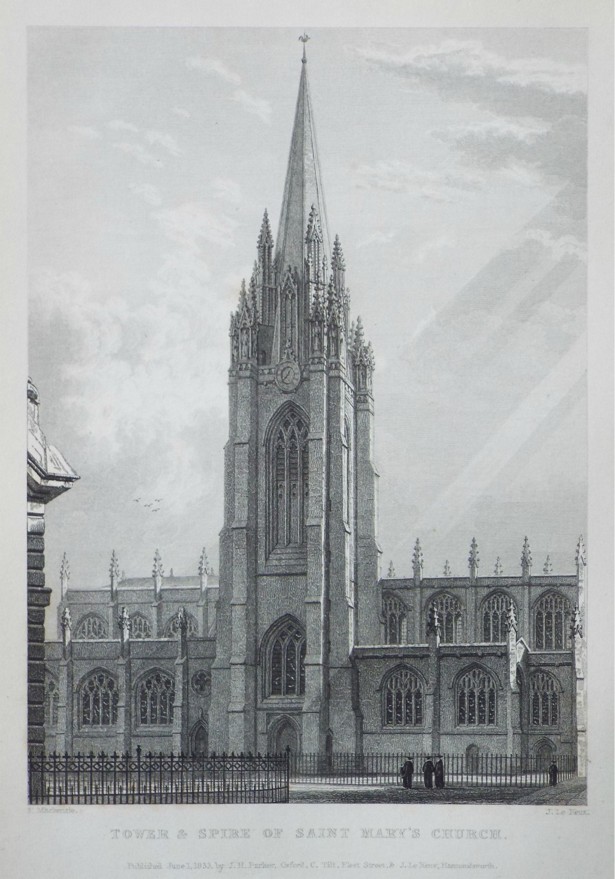 Print - Tower & Spire of St. Mary's Church. - Le