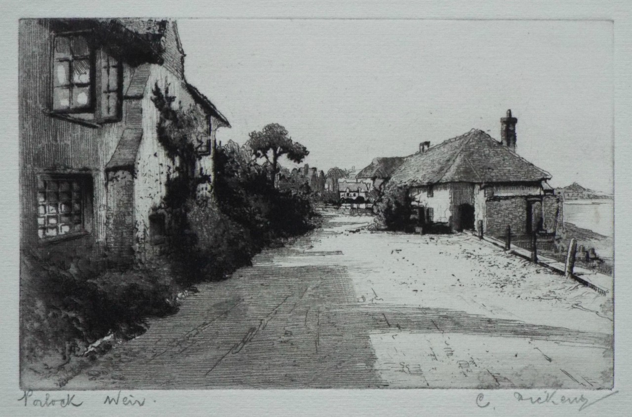 Etching - Porlock Weir. - Dickens