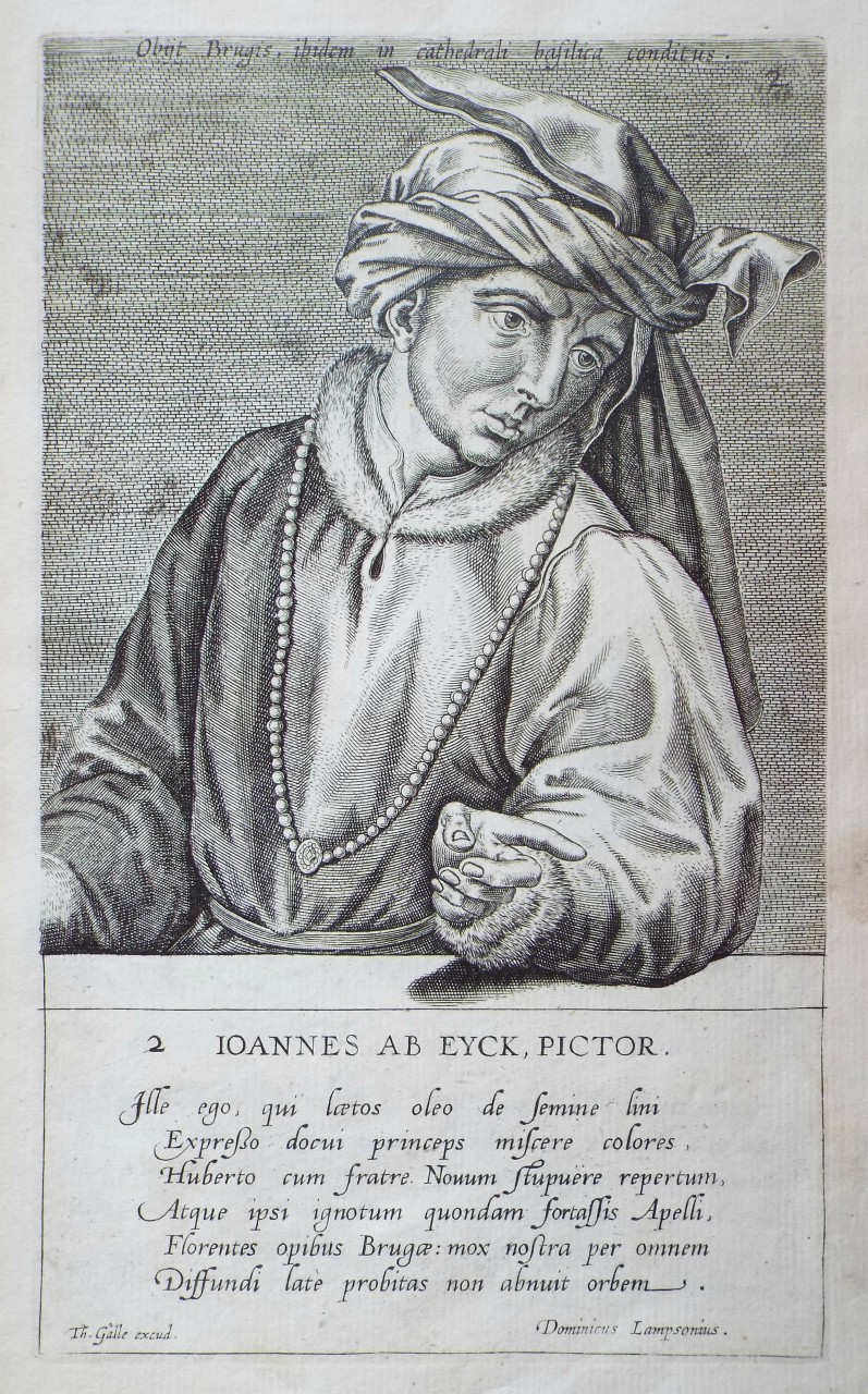 Print - Joannes Ab Eyck, Pictor. - Lampsonius