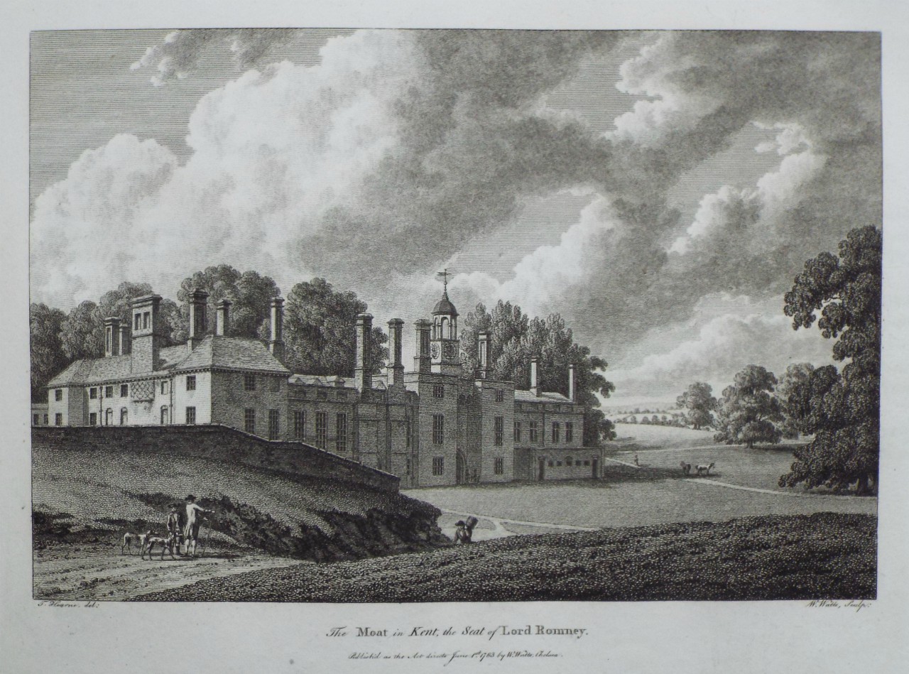 Print - The Moat in Kent, the Seat of Lord Romney. - Watts