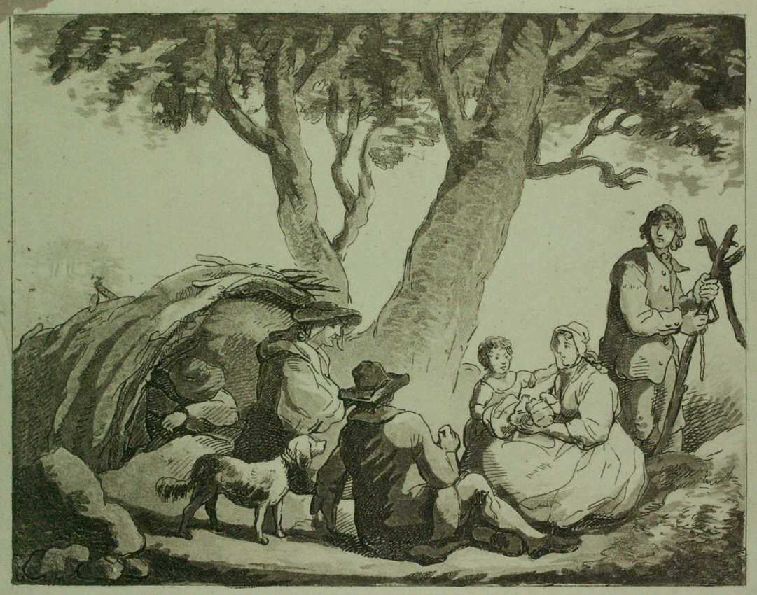 Etching with aquatint - (Gypsies)