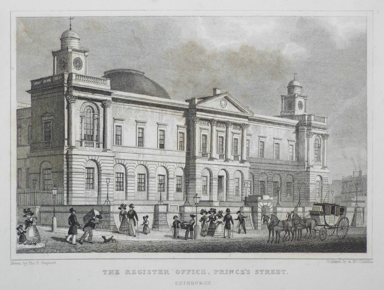 Print - The Register Office, Princes Street. Edinburgh. - McClatchie