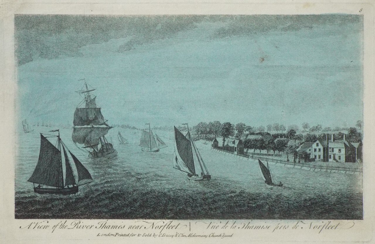 Print - A View of the River Thames Near Norfleet. Vue de la Tamise pres de Norfleet.