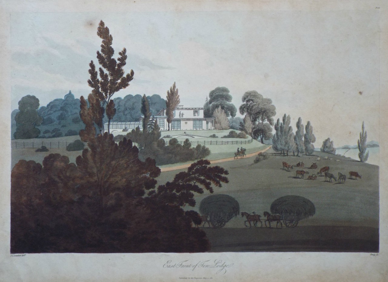 Aquatint - East Front of Tew Lodge. - 