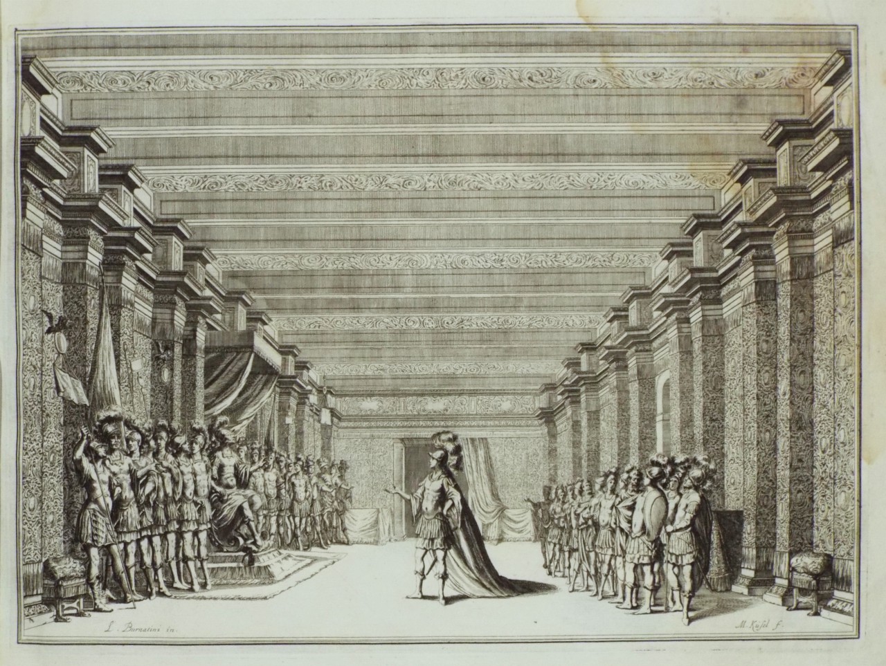 Etching - Stage Design for Il Fuoco Eterno - 4 Throne Room - Kusel