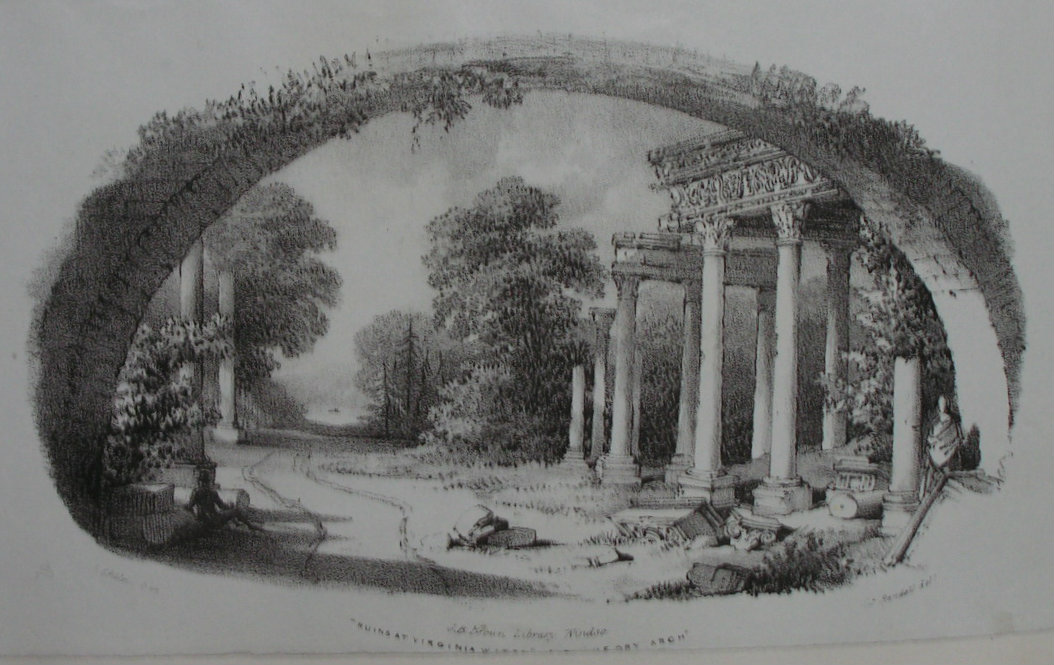 Lithograph - Ruins at Virginia Water.... Dry Arch - Graf