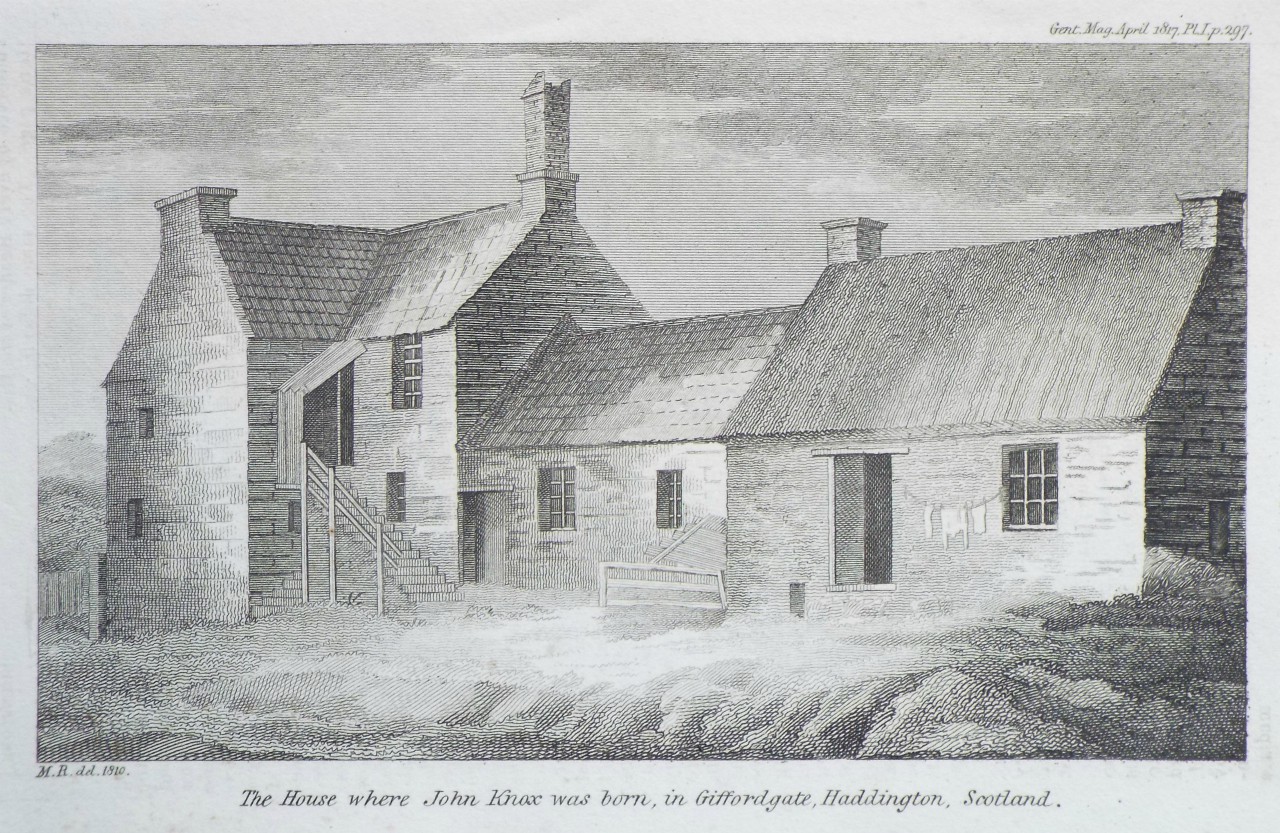 Print - The House where John Knox was born, in Giffordgate, Haddington, Scotland.