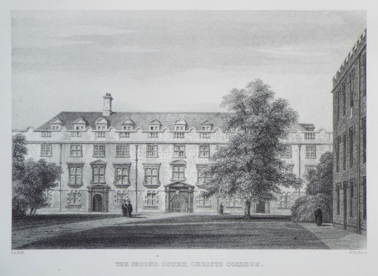Print - The Second Court, Christs College. - Le