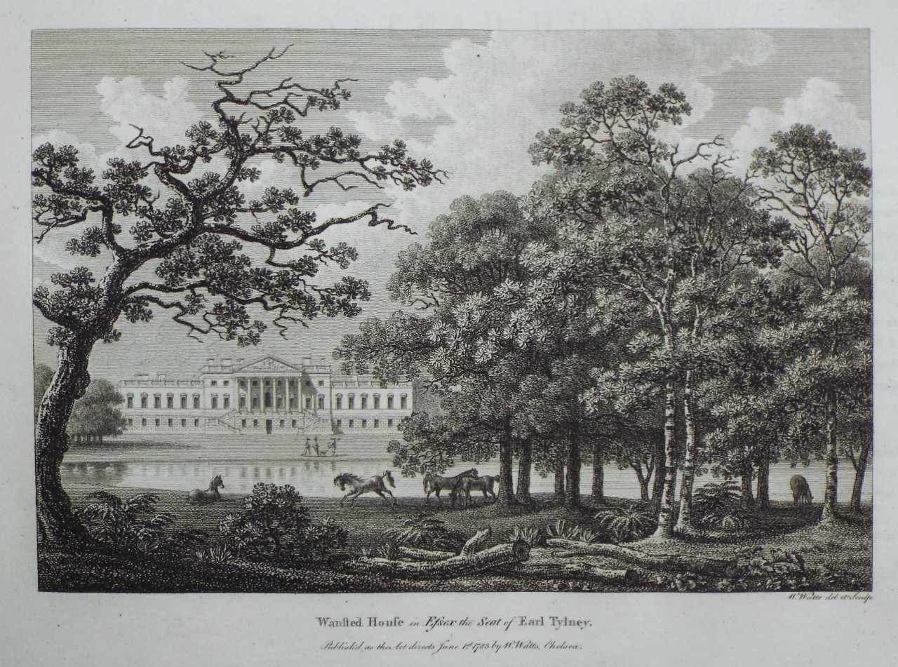 Print - Wansted House in Essex, the Seat of Earl Tylney. - Watts