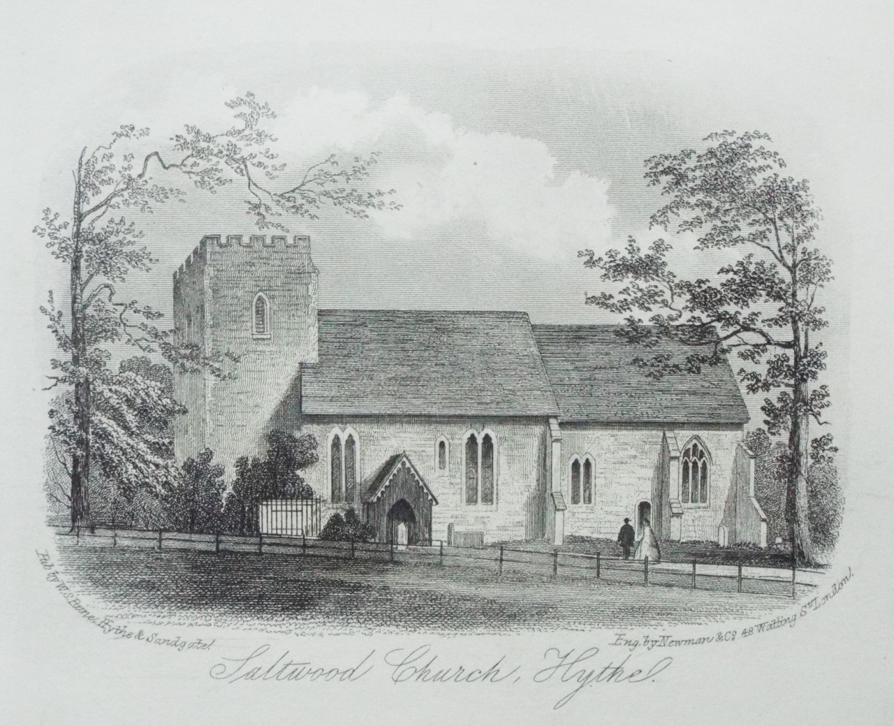 Steel Vignette - Saltwood Church, Hythe. - Newman