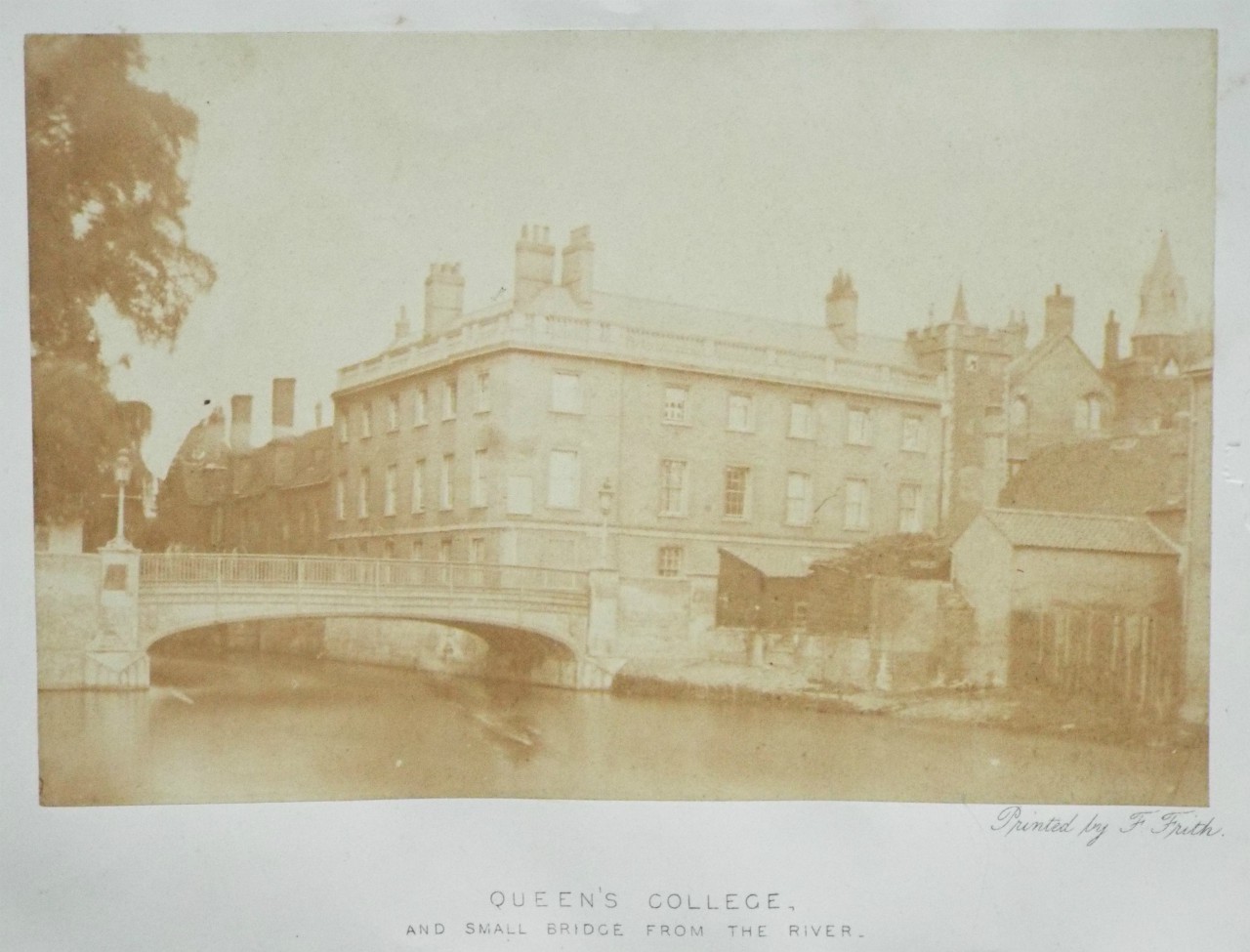 Photograph - Queen's College, and Small Bridge from the River.