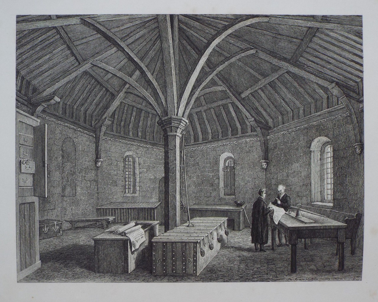 Print - The Muniment Room, in Salisbury Cathedral
