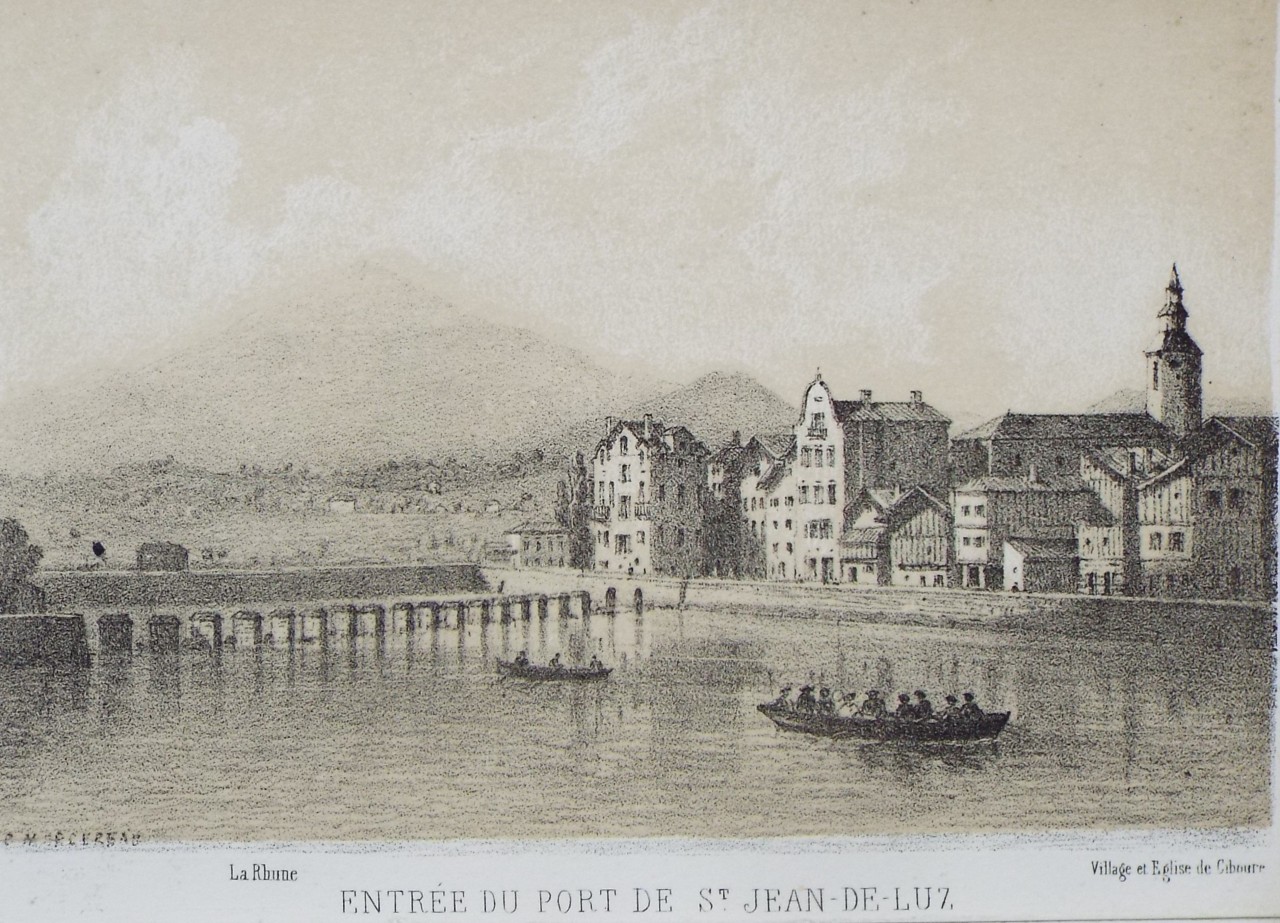 Lithograph - Entree du Port de St. Jean-de-Luz