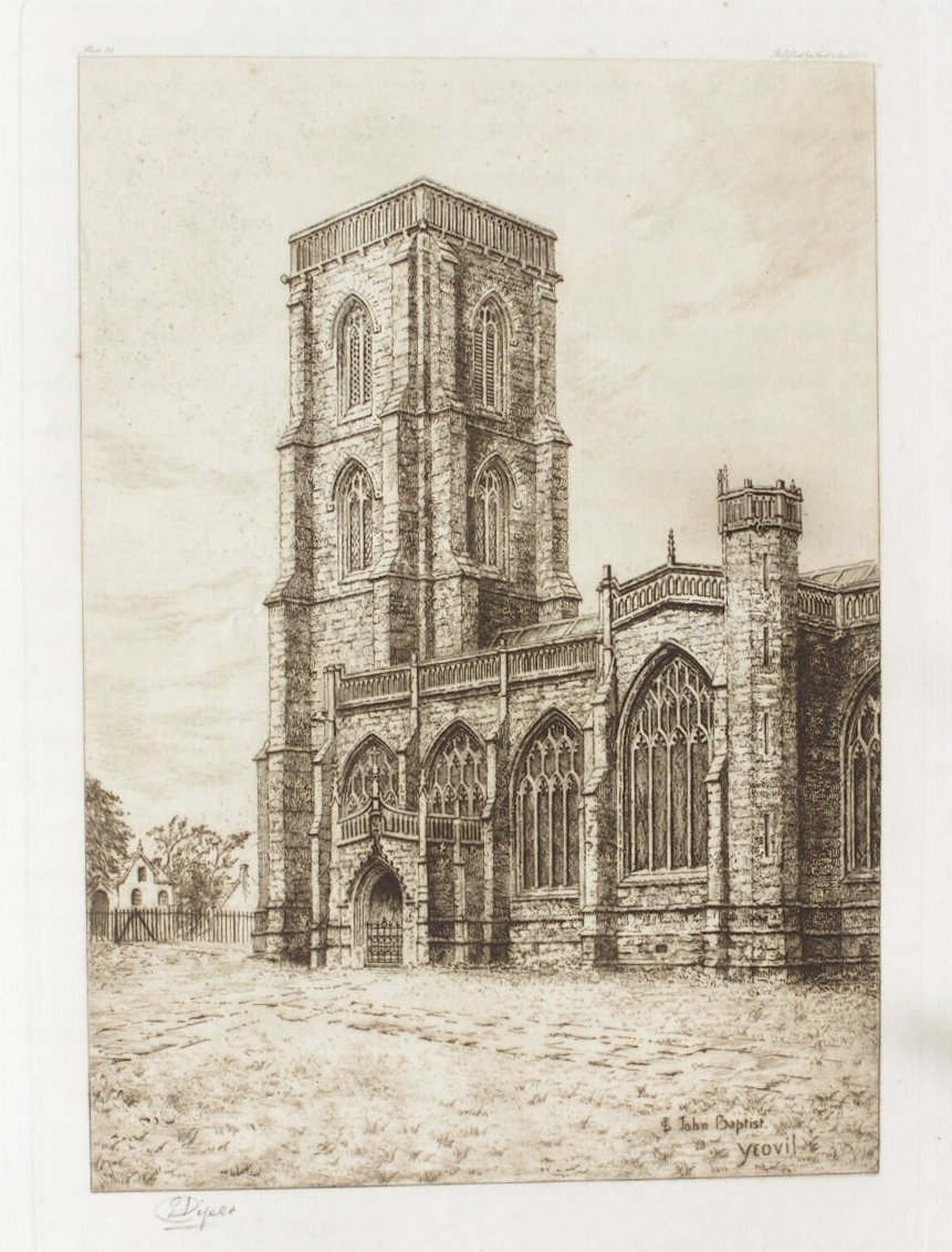 Etching - St. John the Baptist, Yeovil - Piper