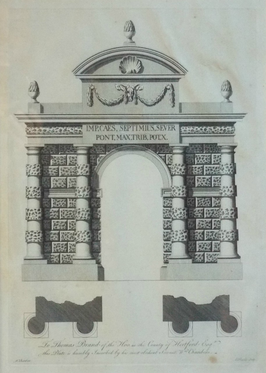 Print - To Thomas Brand of the Hoo, in the County of Hertford Esqr. this Plate is humbly Inscribed by his most Obedient Servant Wm. Chambers. - Rooker