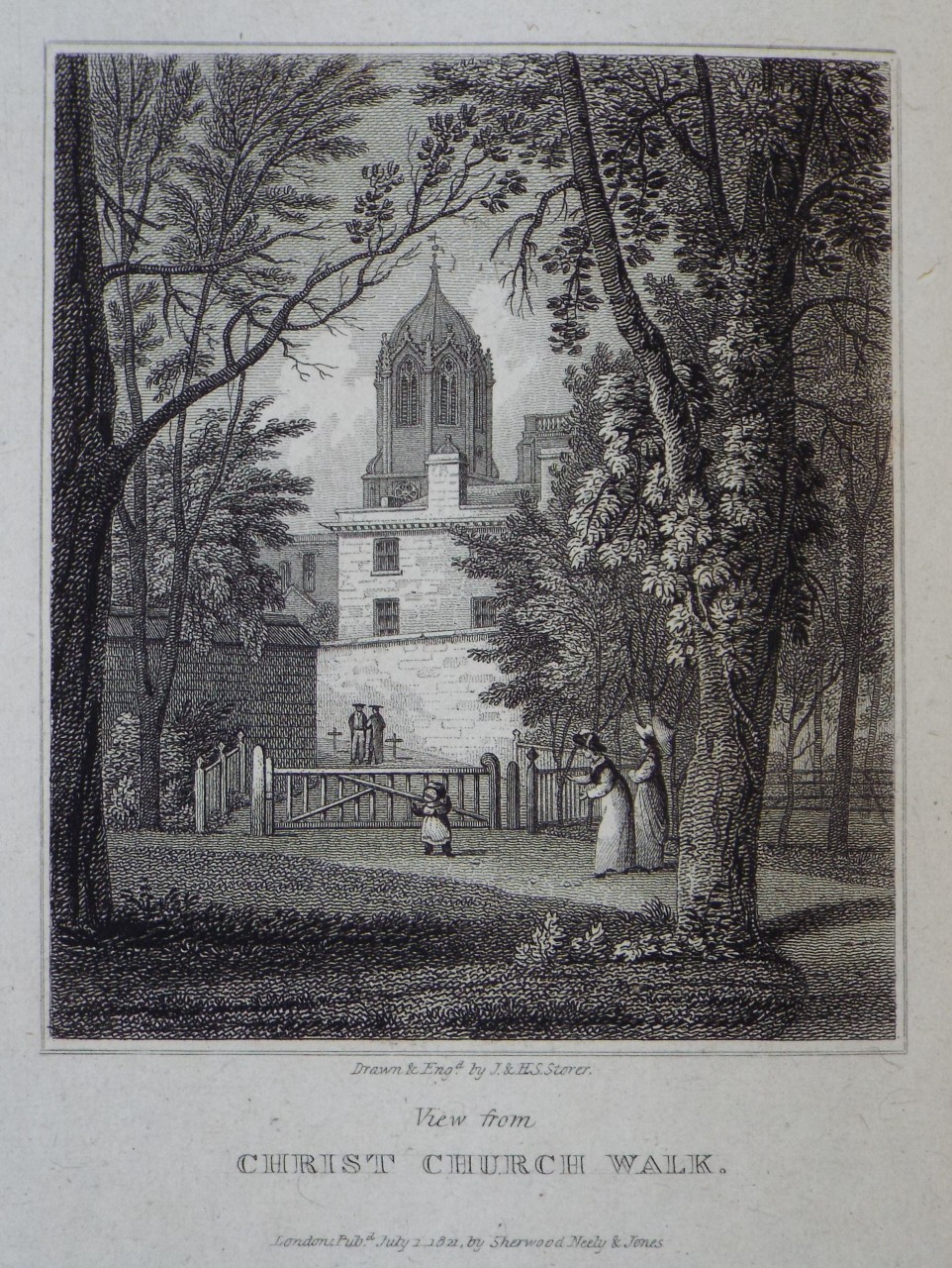 Print - View from Christ Church Walk. - Storer