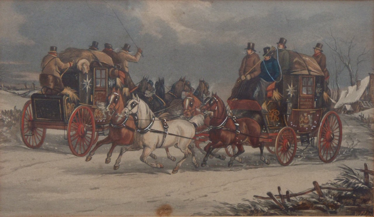 Aquatint - Ackermann's Coaching Scenes. Plate 4. The Time Keeper. - Harris