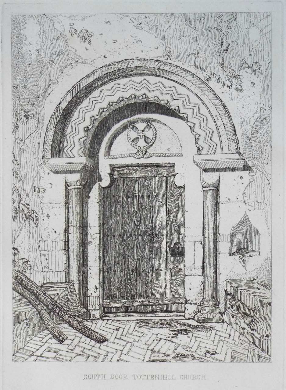 Etching - South Door Tottenhill Church. - Cotman