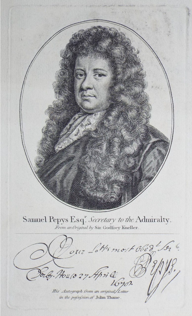 Print - Samuel Pepy Esqr. Secretary to the Admiralty.