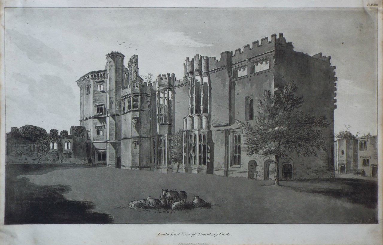 Etching with aquatint - South East View of Thornbury Castle.