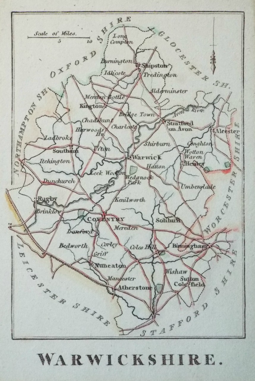 Map of Warwickshire - Butters