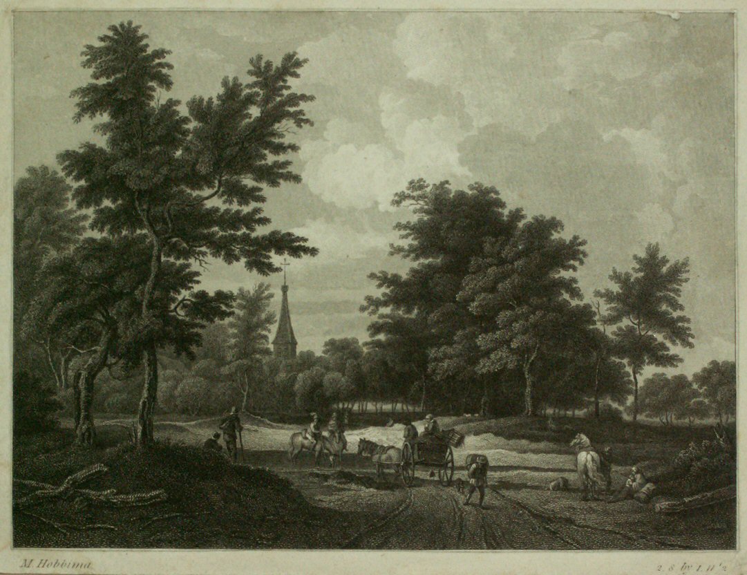 Print - (Landscape with country road and church in background)