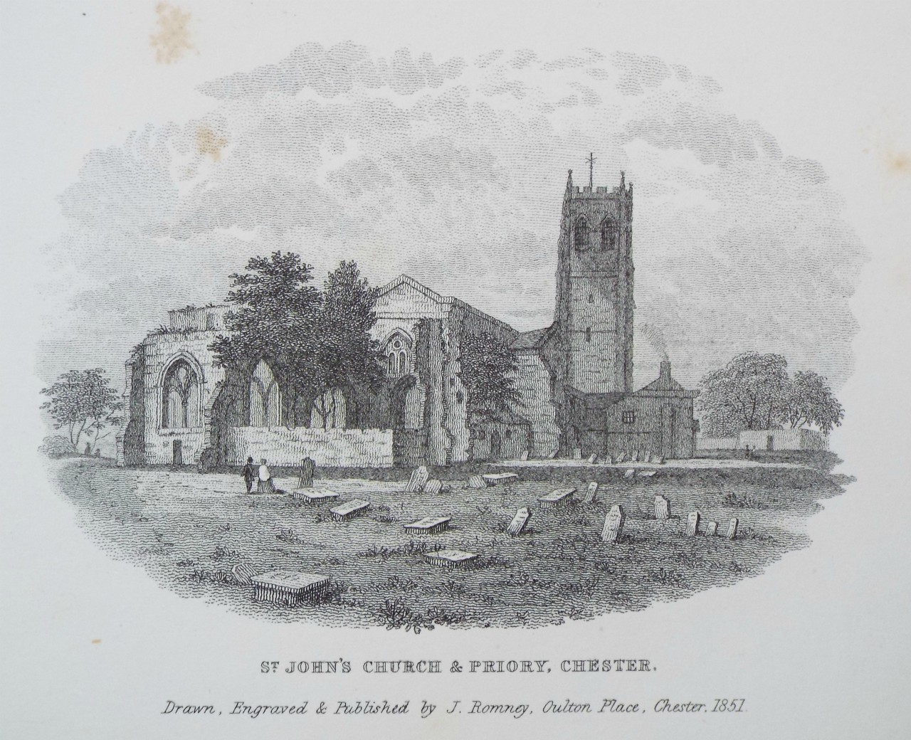Print - St. John's Church & Priory, Chester. - Romney