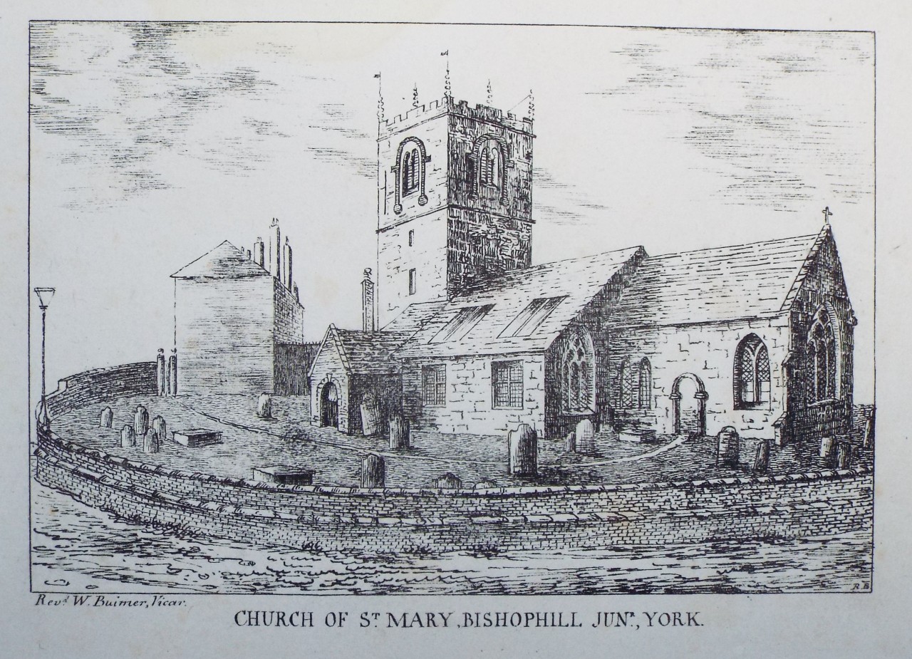Lithograph - Church of St. Mary, Bishopshill Junr., York.