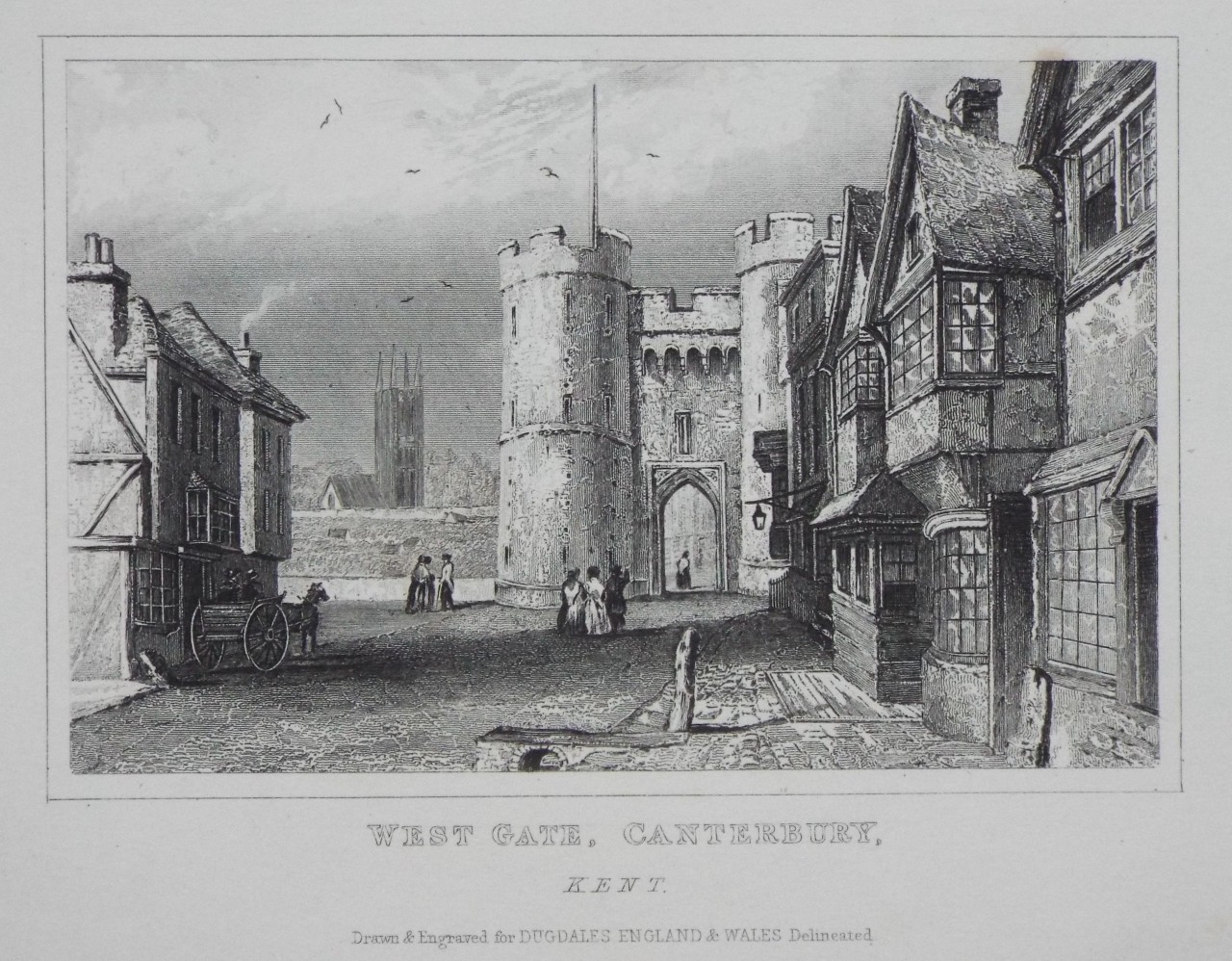 Print - West Gate, Canterbury, Kent.