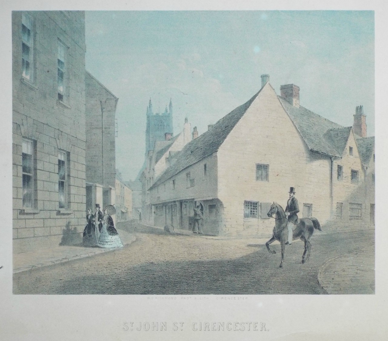 Lithograph - St. John St. Cirencester. - Richmond