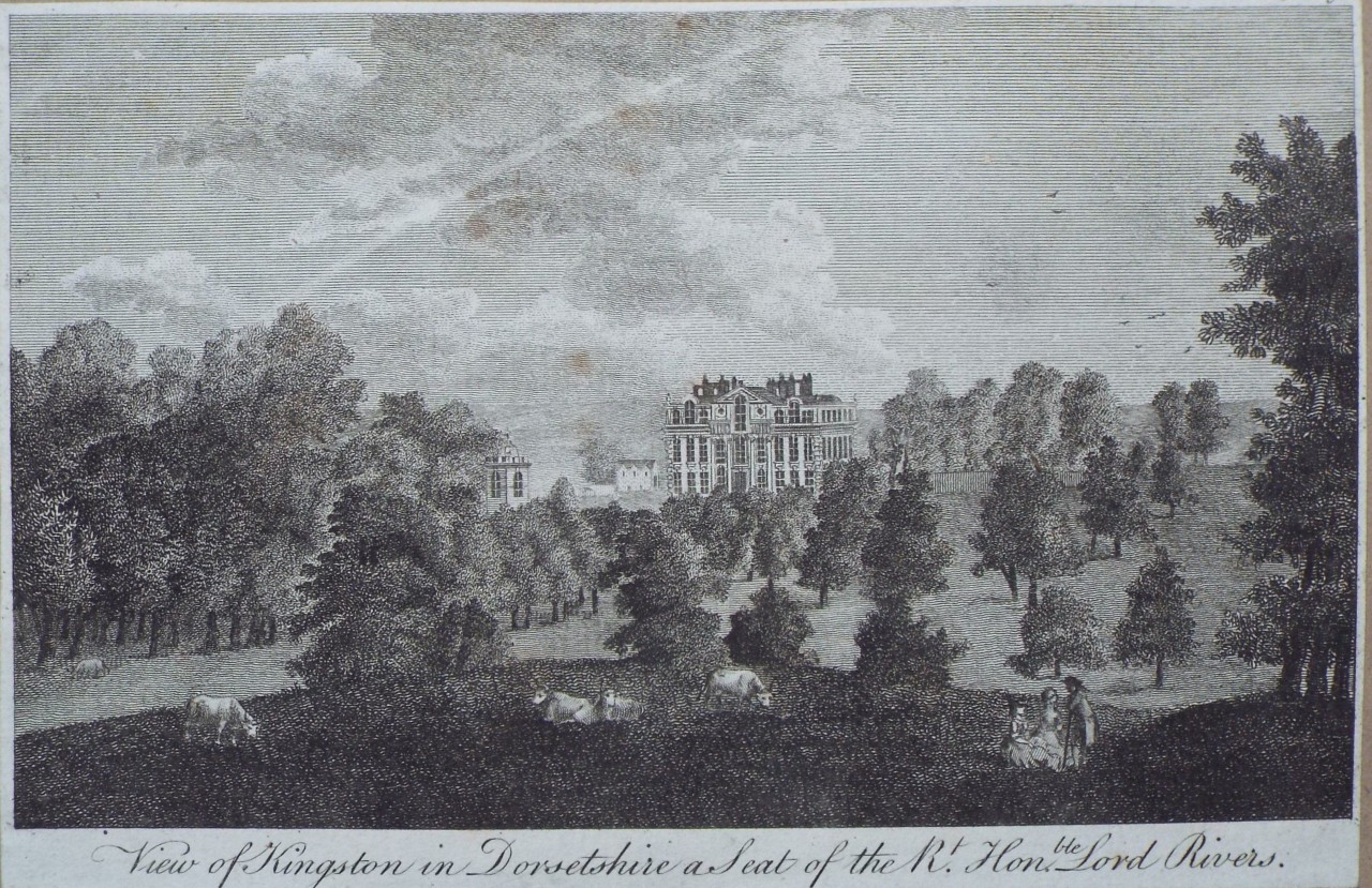 Print - View of Kingston in Dorsetshire a Seat of the Rt. Honble. Lord Rivers.