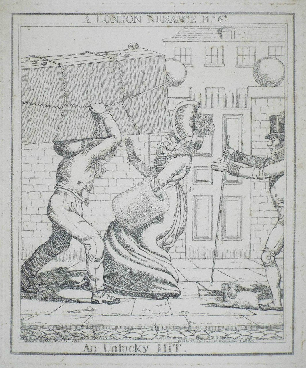 Etching - A London Nuisance. Ple. 6th. An Unlucky Hit. - Dighton